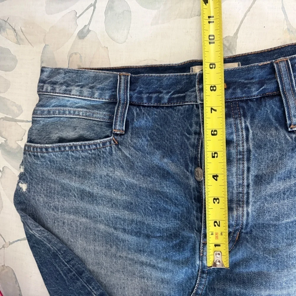 Madewell Womens distressed Regid mini A-line denim skirt size 32